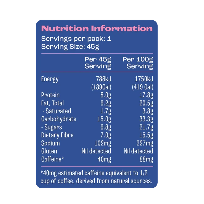 Thanh protein chứa caffeine SUPR Cocoa Almond Choc