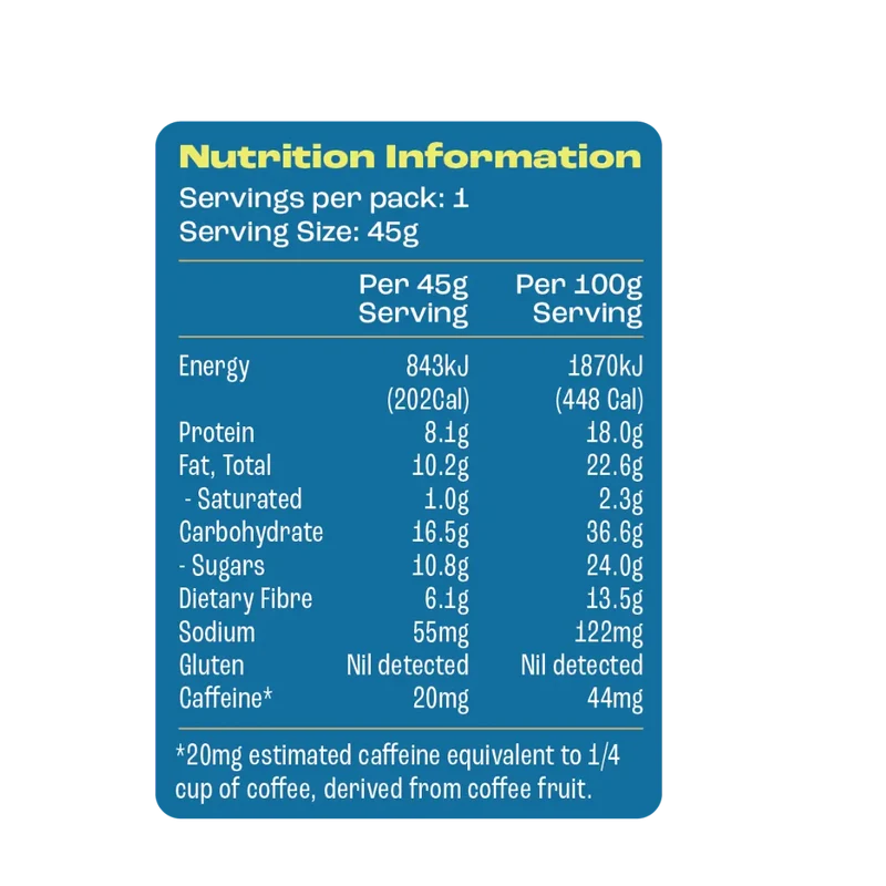 SUPR Blueberry Cashew ਕੈਫ਼ੀਨ ਵਾਲਾ ਪ੍ਰੋਟੀਨ ਬਾਰ