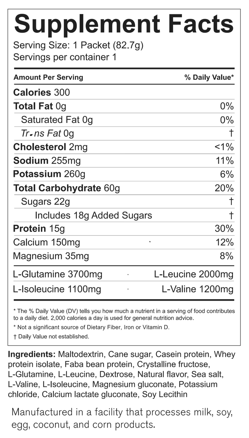 :REPAIR Protein Recovery Formula nutritional information