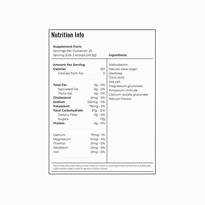 INFINIT Youth Hydration nutritional information