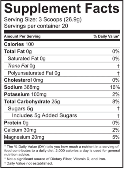 TEMPO Bundle nutritional information